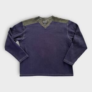 Vintage 90s Abercrombie & Fitch Heavyweight VNeck Sweatshirt Color Block Mens XL